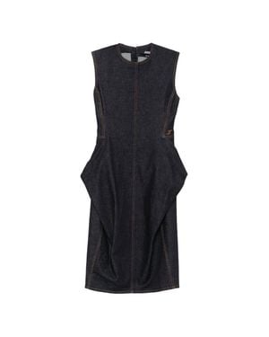 Jacquemus Sculptural Midi Dress With Exaggerated Side Panels - Black