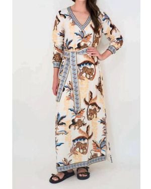 Las Sureñas Bali Tiger Long Dress - White