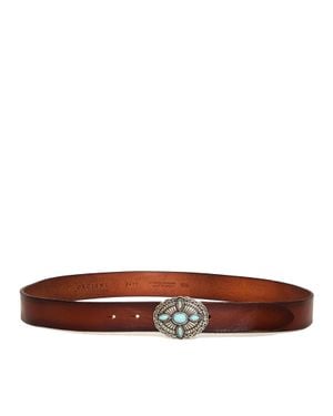 Orciani Bull Soft Embellished Belt - Brown
