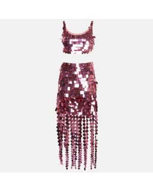 Jonathan Simkhai Sequin Ronette Bralette And Lucee Skirt Suit - Red