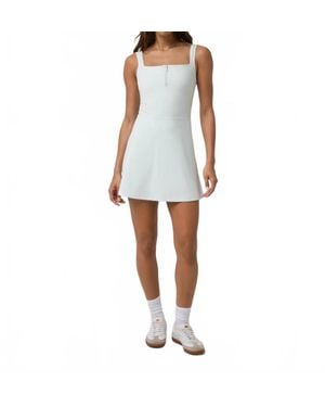 Travis Mathew Move Knit Tank Zip Dress - White