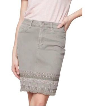 Charlie b Embroidered Hem Twill Skort - Gray