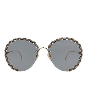 Chloé Round-Frame Metal Sunglasses - Gray