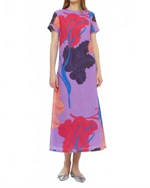 Oliphant Short Sleeve Shift Maxi Dress - Purple