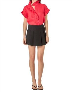 English Factory Valencia Ruffle Blouse - Red