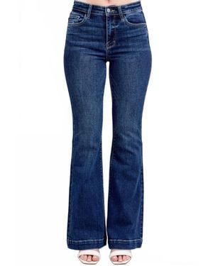 Judy Blue High Waist Trouser Flare Jeans - Blue