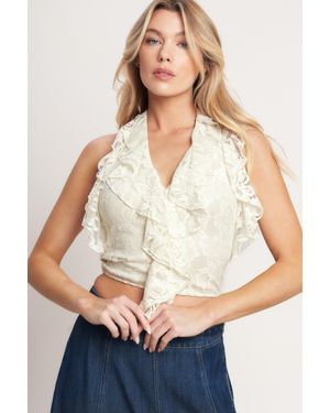 TRUEDAMES Ballet Muse Woven Lace Top - Natural