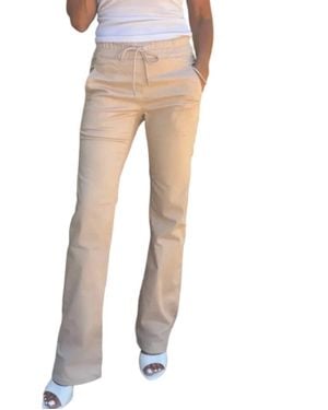 Bevy Flog Loren High-Rise Drawstring Pants - Natural