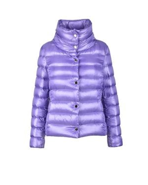 ANNIE PARIS Quilted Down Jacket With High Collar - Purple
