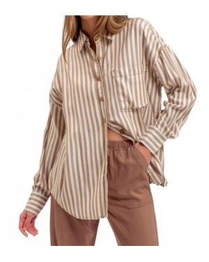 Blu Pepper Jemma Long Sleeve Button Front Shirt - Brown