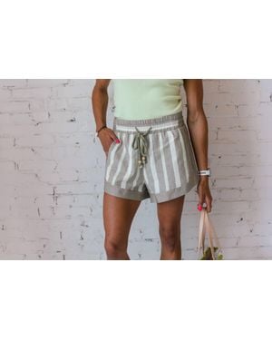 Aylaya Valeria Striped Shorts - Black