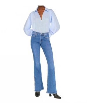 FRAME Le High Flare Mini Slits Jeans - Blue