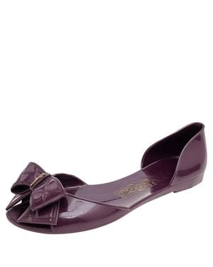 Ferragamo Jelly Bow Flat Sandals - Purple