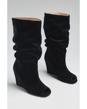 Silent D Kiki Peep-Toe Tall Boots - Black