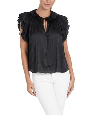 Love Token Daphne Flutter Sleeve Top - Black