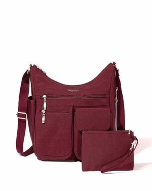 Baggallini Everywhere Bagg Crossbody Shoulder Bag With Rfid Wristlet - Red