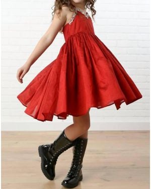 Ooh La Girls Halter Sequin Dress - Red