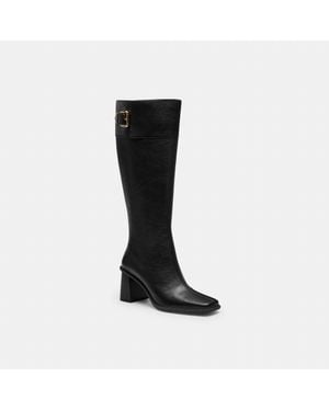COACH Heeled Buckle Boot - Black