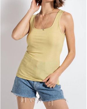 Gigio Casual Slim Fit Ribbed Tank Top - Blue