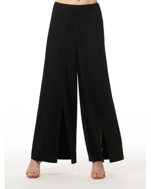 EMILY SHALANT Split Leg Sparkle Pants - Black