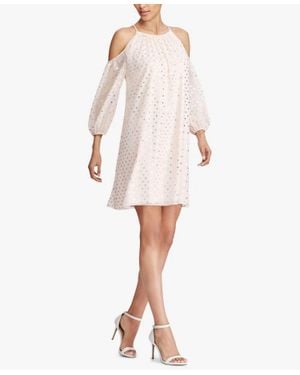 American Living Cold Shoulder Georgette Dress - White