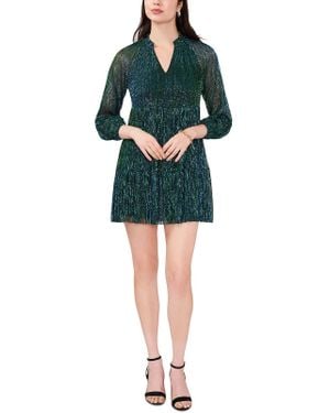 Msk Petites Metallic Above Knee Mini Dress - Blue