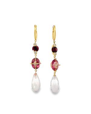normani Gemstone Drop Earrings - White