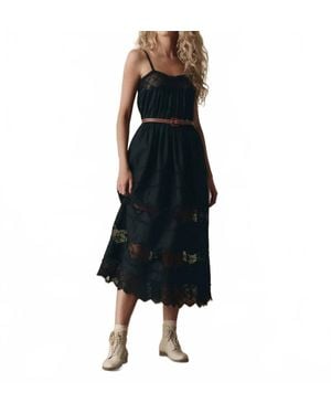 The Great Rosette Crochet Dress - Black