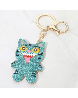 Fashnzfab Bling Studded Kpop Demon Hunters Derpy Keychain Bag Charm - White