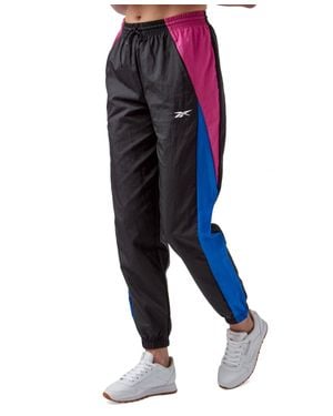 Reebok Woven Track Pants Semi Proud Pockets Drawstring Wasit Fts692 - Blue