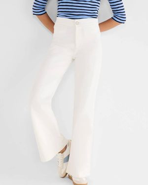 NIC+ZOE Vantage Wide Leg High Rise Jeans - White