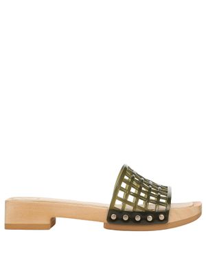 Vince Wooden-Sole Sandals With Mesh Upper - Green