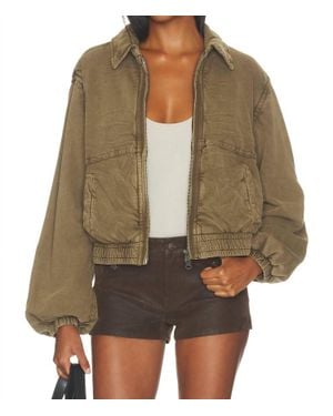 Free People Birdie Washed Jacket - Green