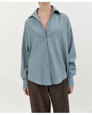 Hide + Stone Classic Wool Long Sleeve Shirt - Blue
