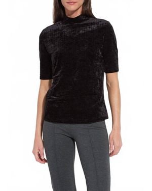 Lyssé Winfred Smocked Velvet Top - Black
