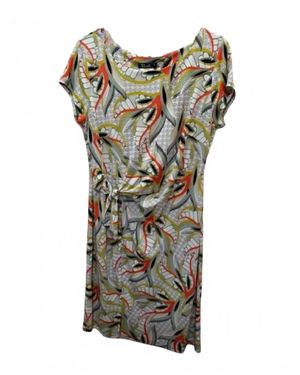 Bali Corp. Graphic Side Tie Dress - Gray