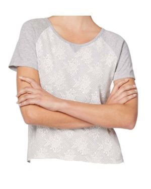 Flora Nikrooz Debbie Knit Pajama Top - Gray