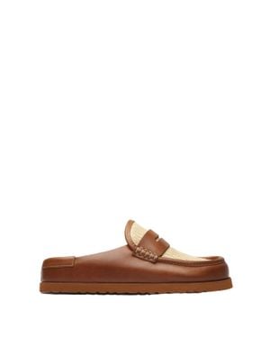 Birkenstock Canvas Naples Wrapped Outsole Loafers - Brown