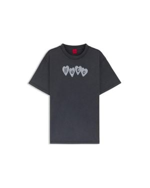 HUGO Heart-Logo T-Shirt - Blue