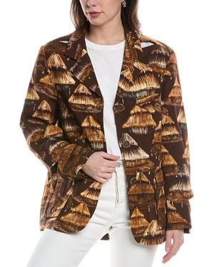 FARM Rio Cutout Blazer - Brown