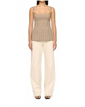 Clea Edrika Square Neck Top - Natural