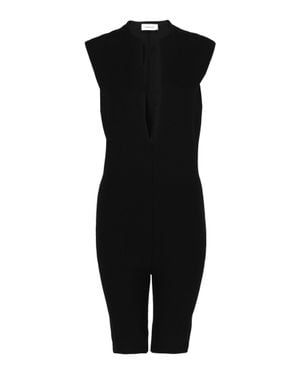 Ferragamo Plunging Sleeveless Romper - Black