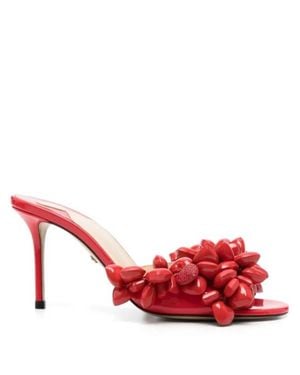 Mach & Mach Puffy Heart Mules - Red