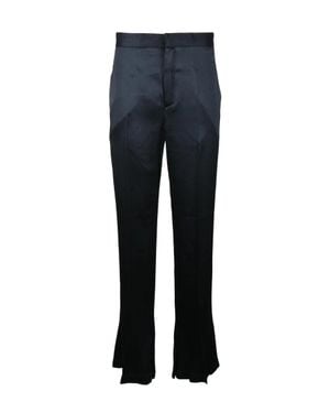 Semicouture Fluid Pants With Elegant Tailored Silhouette - Blue