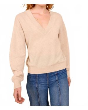 Ulla Johnson Ryla Cashmere V Neck Pullover Sweater - Blue