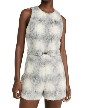 Amanda Uprichard Hazel Wool Belted Romper - Multicolor