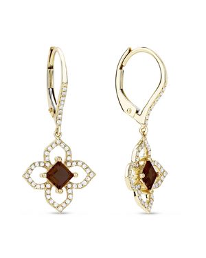SSELECTS 18" 0.84Ct Garnet Drop/Dangle Earrings - Metallic