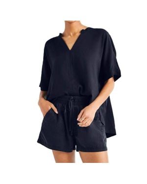 Splendid Winnie Short Sleeves Lyocell Top - Blue