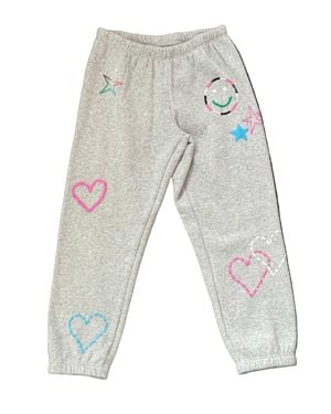 Chaser Brand Girl's Winter Love Sweatpants - White