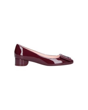 Roger Vivier Bordeaux U Look Patent Leather Flats - Purple